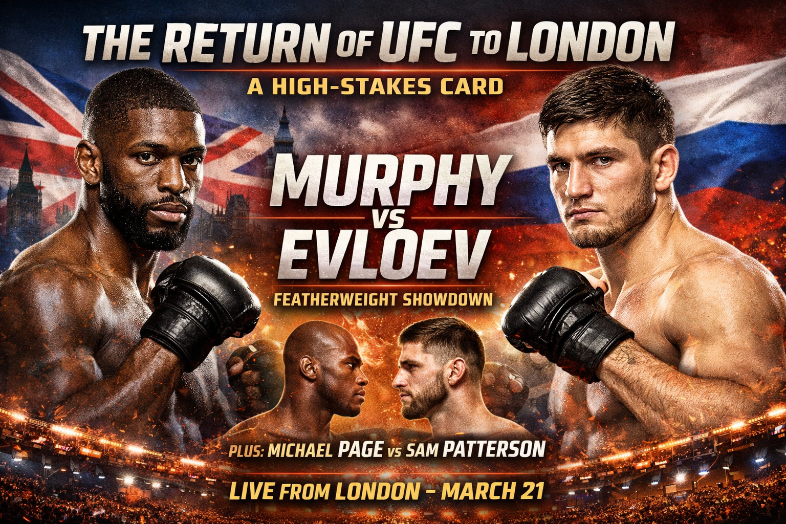UFC London Set to Thrill: Murphy vs. Evloev Headlines March 21 Card
