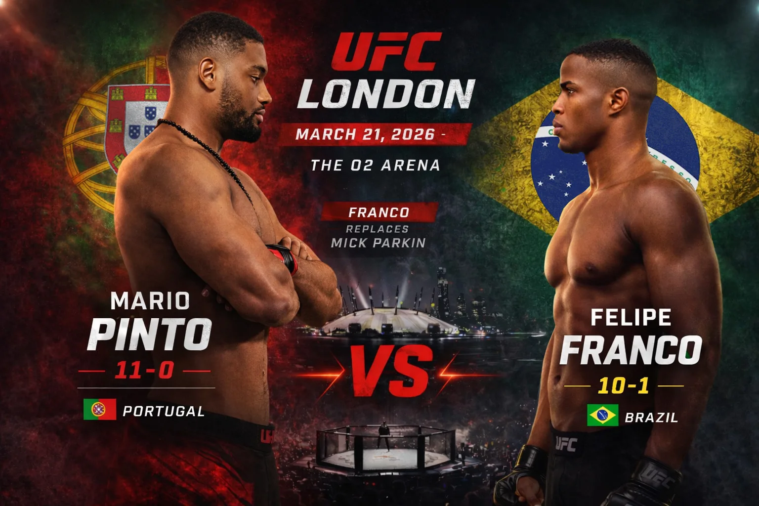 Mario Pinto Welcomes New Challenge at UFC London Against Felipe Franco